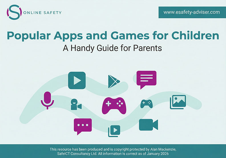 An image showing the cover page for a popular games and apps handout for parents